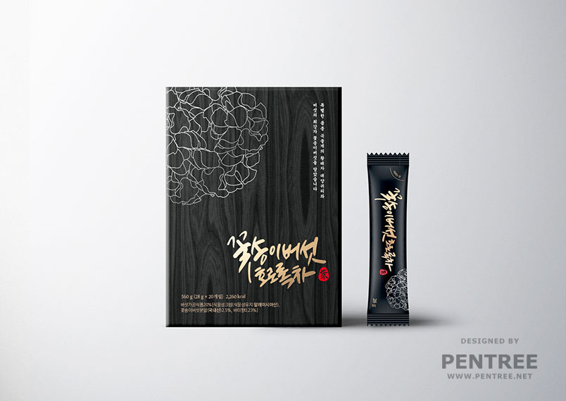 꽃송이버섯 호로록차 패키지디자인